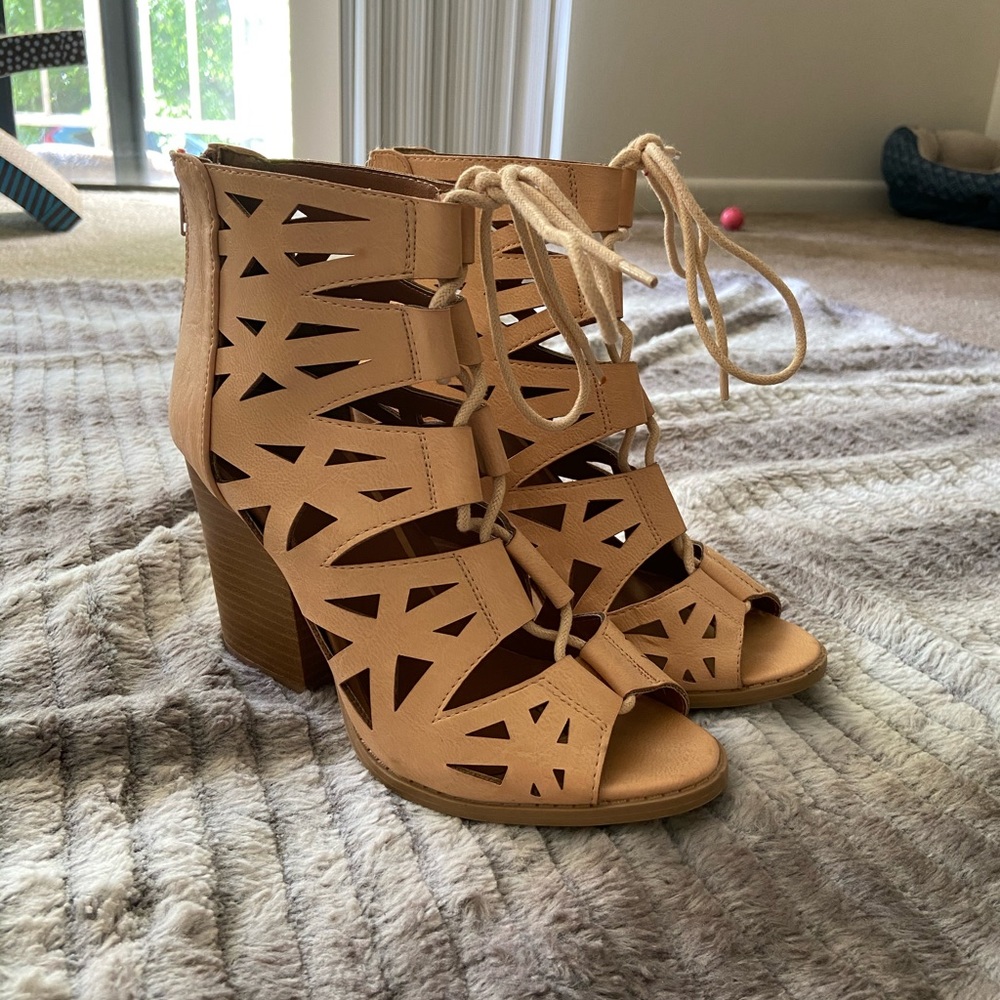Open toe booties